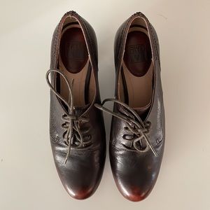 Frye platform oxfords with heel